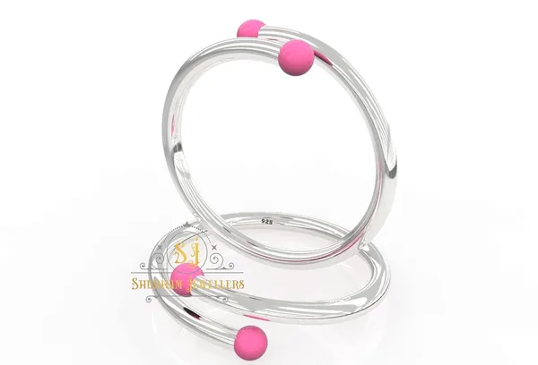 Pink_Exclusive_Pure_925_Sterling_Plain_Kada_For_Baby_Boys_&_Girls_Variation_Size