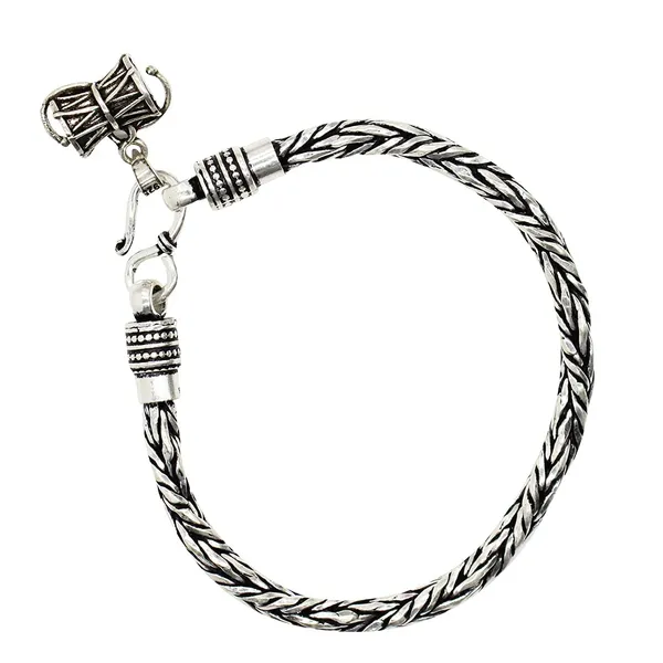 Silver_925_92.5_Pure_Sterling_Oxidised_Twisted_Bracelet_With_Shiva_Damru_And_Hallmark