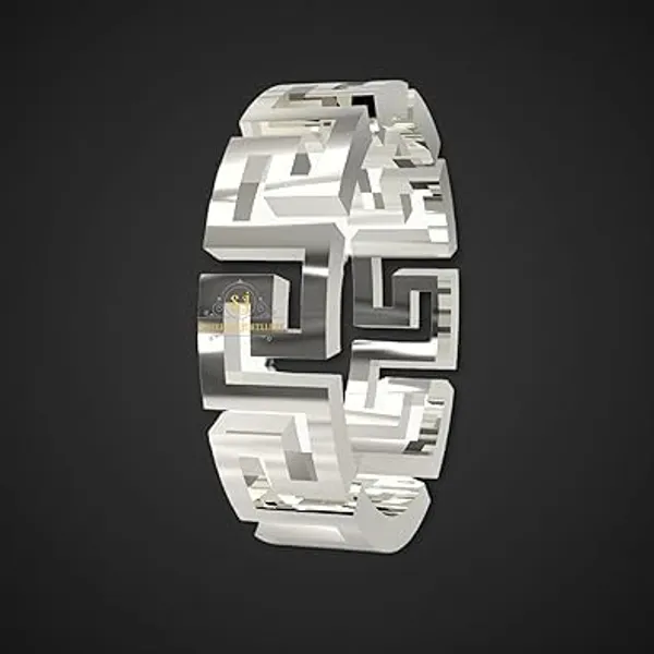 Silver_925_Sterling_S_Loop_Band_Style_Rings_For_Men_And_Women_Size_:_8