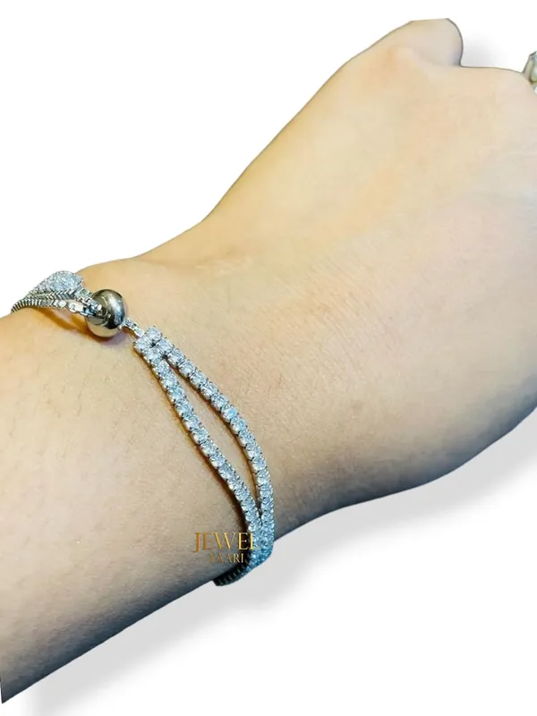 Silver_925_Sterling_Classy_Cubic_Zirconia_Single_Line__Rhodium_Solitaire_Tennis_Adjustable_Bolo_Bracelet_For_Women_And_Girls_(925_Pure_)_(Two_Row)