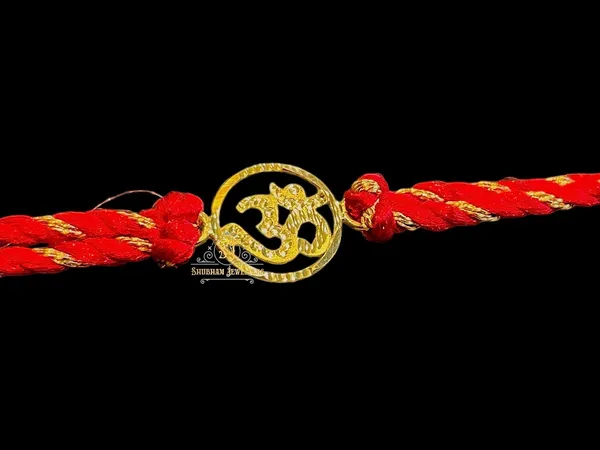 Silver_Om_Sathiya_20K_Gold_Rakhi_Bracelet_For_Men/Boys_(Yellow_Gold_Rakhi_For_Brother)_(Sathiya)