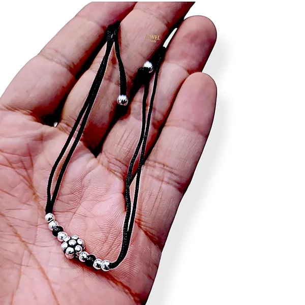 Silver_925_Oxidized__Cottan_Thread_Anklet_With_Ball_For_Girls_And_Women_Nazarbattu/Nazaiya_Anklet_(Style10)