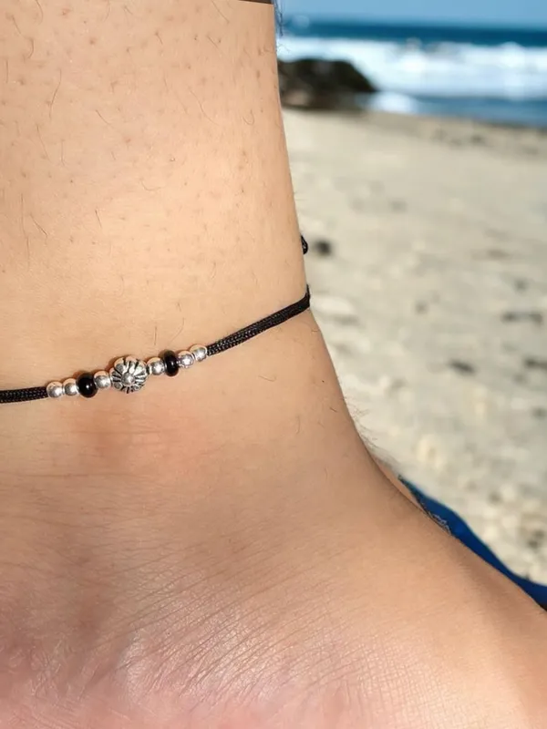 Silver_925_Oxidized__Cottan_Thread_Anklet_With_Ball_For_Girls_And_Women_Nazarbattu/Nazaiya_Anklet_(Style10)
