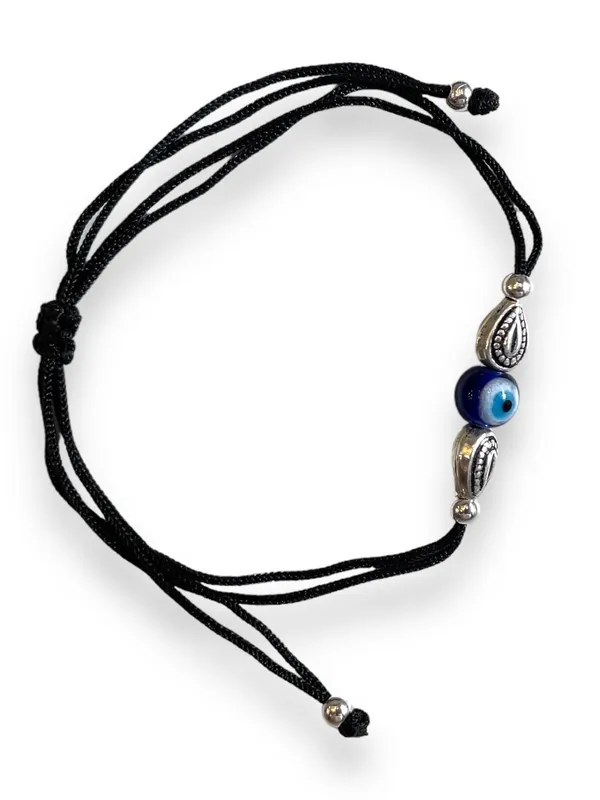 Silver_925_Oxidized__Cottan_Thread_Anklet_With_Ball_For_Girls_And_Women_Nazarbattu/Nazaiya_Anklet_(Style11)