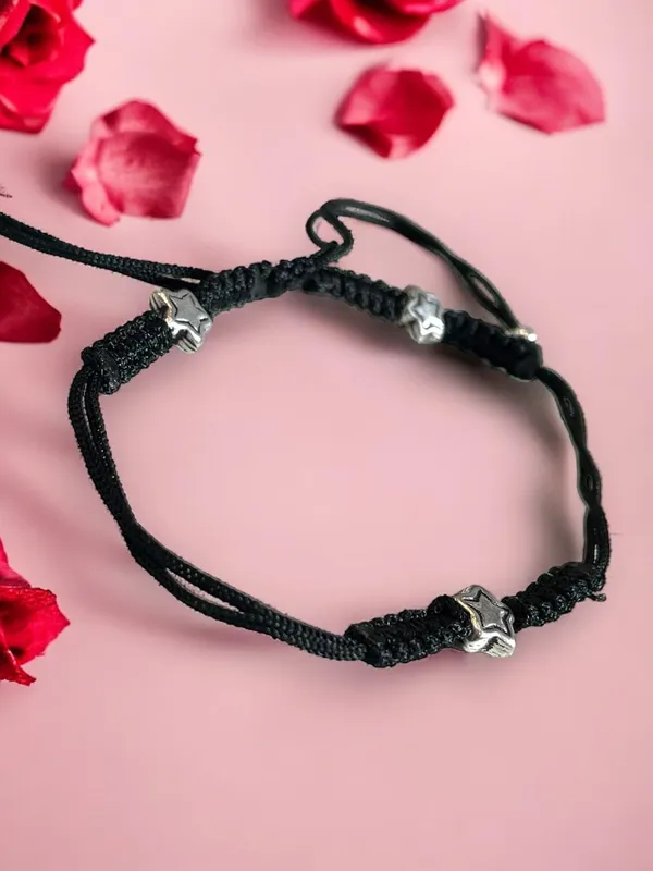 Silver_925_Oxidized__Cottan_Thread_Anklet_With_Ball_For_Girls_And_Women_Nazarbattu/Nazaiya_Anklet_(Style9)