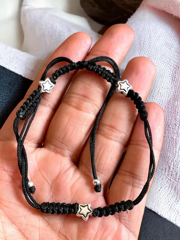 Silver_925_Oxidized__Cottan_Thread_Anklet_With_Ball_For_Girls_And_Women_Nazarbattu/Nazaiya_Anklet_(Style9)