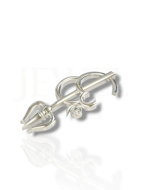 Silver_By_Trishool_Brooch/Lapel_Pin_With__Cubic_Zirconia_925_Sterling_Brooch_For_Men_And_Women