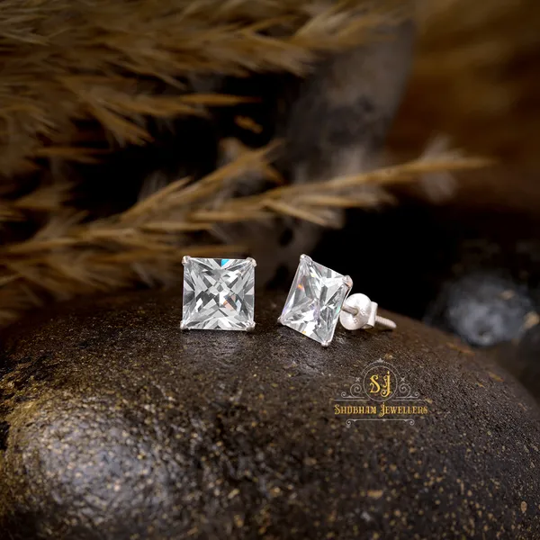 Silver_925-92.5_Sterling_Princess_Cut_Real_Cubic_Zirconia_Fashion_Stud_Earrings_For_MenWomenChildrenBoys_And_Girls_(4.0)