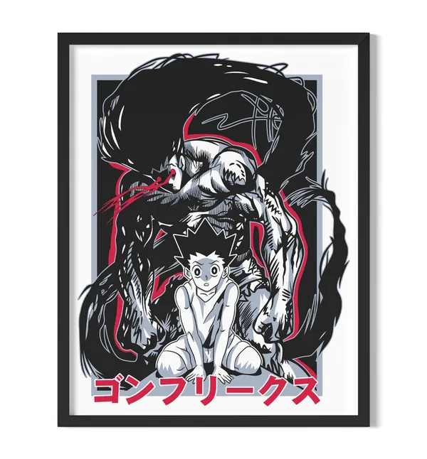 Multicolor_Gon_Rage_Mode_Anime_Poster_with_Frame