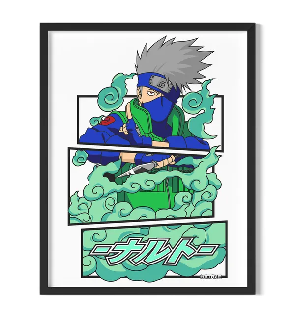 Multicolor_Naruto_Kakashi_Hatake_Anime_Poster_with_Frame