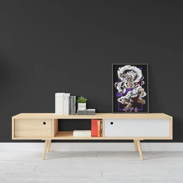 Multicolor_One_Piece_Luffy_Gear_5_Anime_Poster_with_Frame