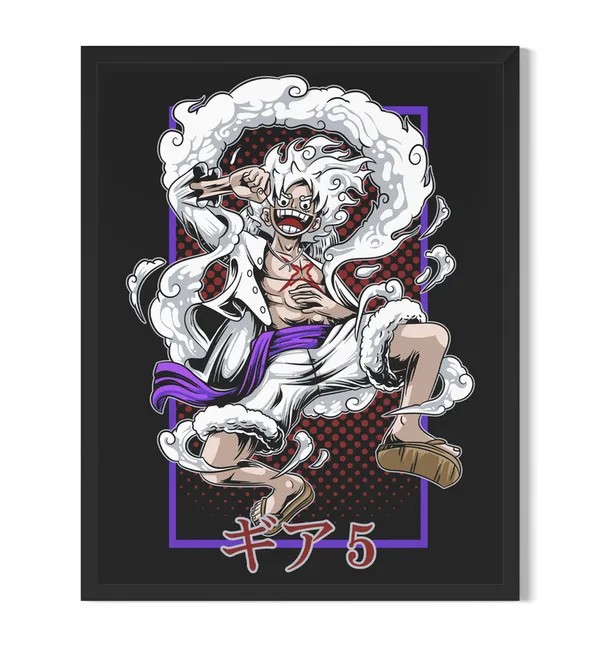 Multicolor_One_Piece_Luffy_Gear_5_Anime_Poster_with_Frame