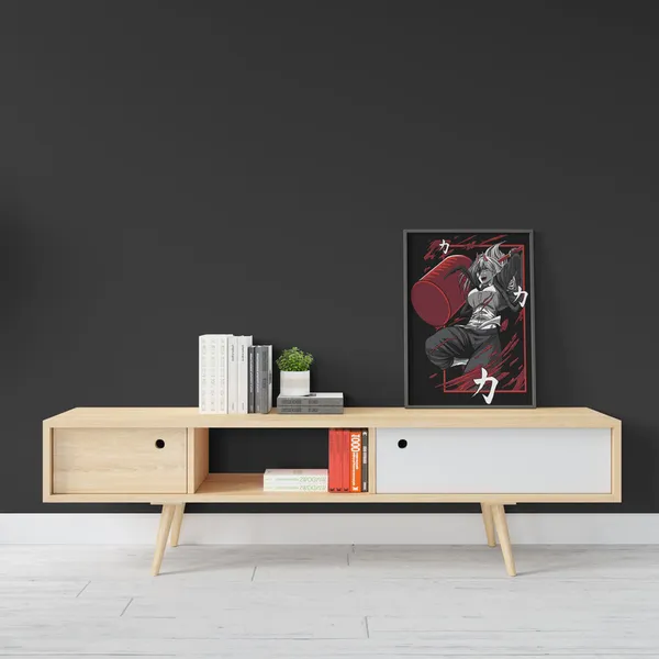 Multicolor_Chainsaw_Man_Power_Anime_Poster_with_Frame