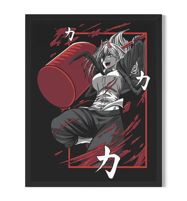 Multicolor_Chainsaw_Man_Power_Anime_Poster_with_Frame