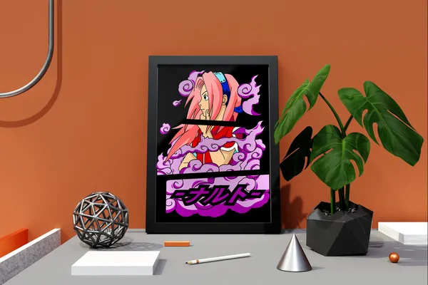 Multicolor_Naruto_Sakura_Anime_Poster_with_Frame