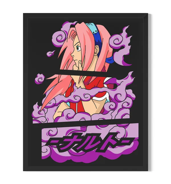 Multicolor_Naruto_Sakura_Anime_Poster_with_Frame