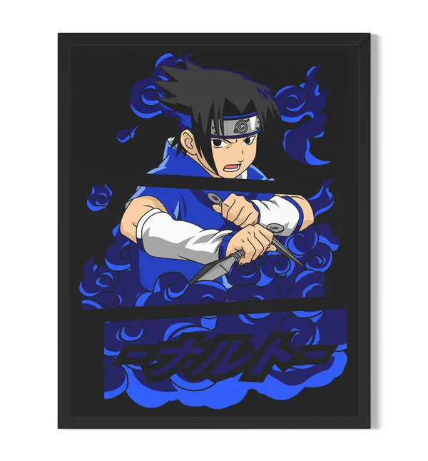 Multicolor_Naruto_Sasuke_Uchiha_Anime_Poster_with_Frame
