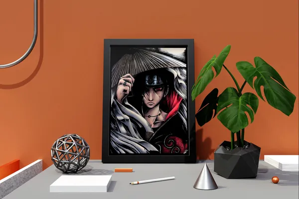 Multicolor_Naruto_Itachi_Uchiha_Anime_Poster_with_Frame