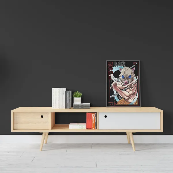 Multicolor_Demon_Slayer_Inosuke_Hashibira_Anime_Poster_with_Frame