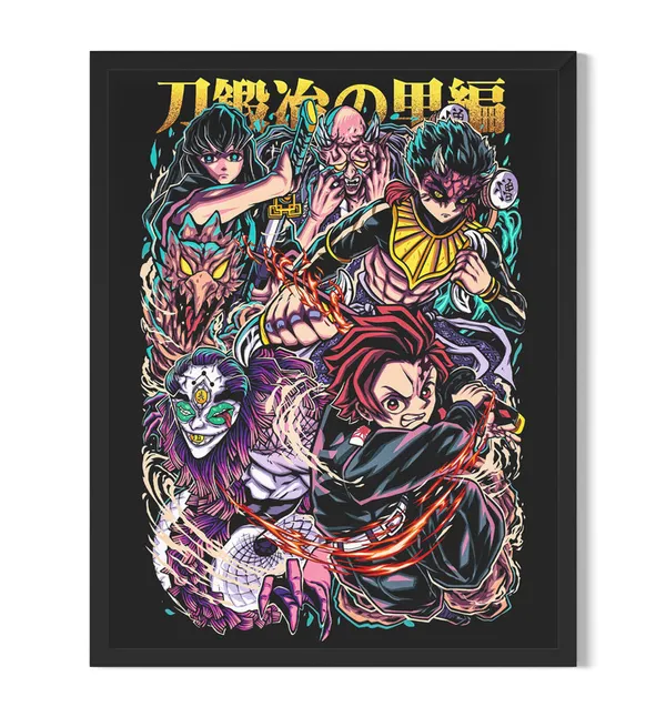 Multicolor_Demon_Slayer_Swordsmith_Village_Anime_Poster_with_Frame