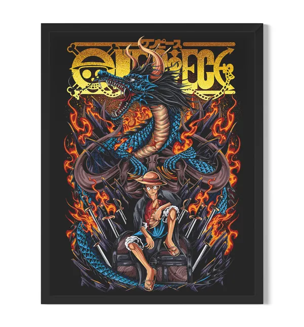 Multicolor_One_Piece_Luffy_With_Dragon_Anime_Poster_with_Frame