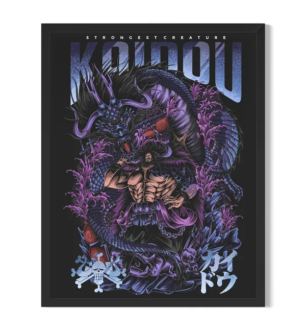 Multicolor_One_Piece_Kaido_Anime_Poster_with_Frame