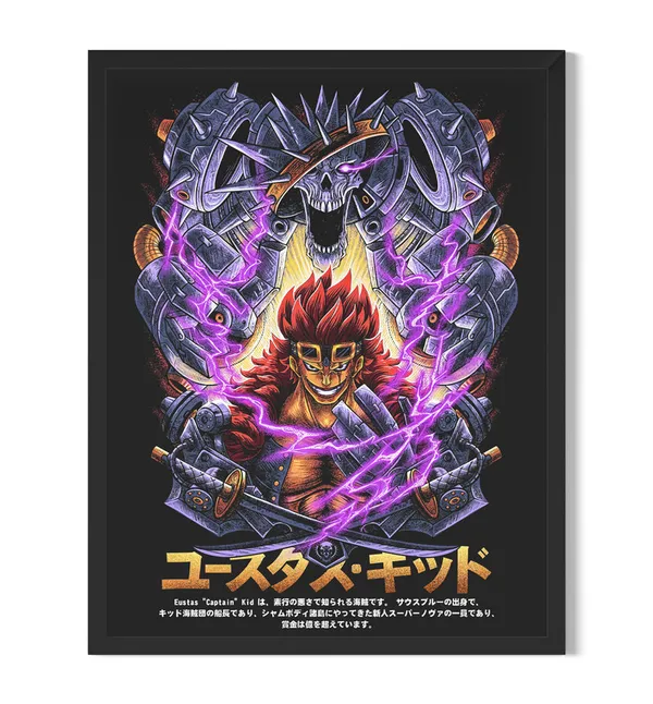 Multicolor_One_Piece_Eustas_Captain_Kid_Anime_Poster_with_Frame