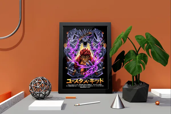 Multicolor_One_Piece_Eustas_Captain_Kid_Anime_Poster_with_Frame