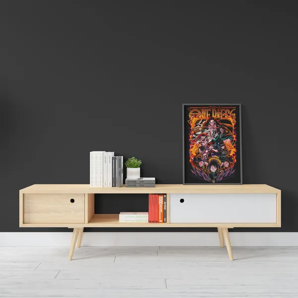 Multicolor_One_Piece_Luffy_Ace_Shanks_Sabo_Anime_Poster_with_Frame
