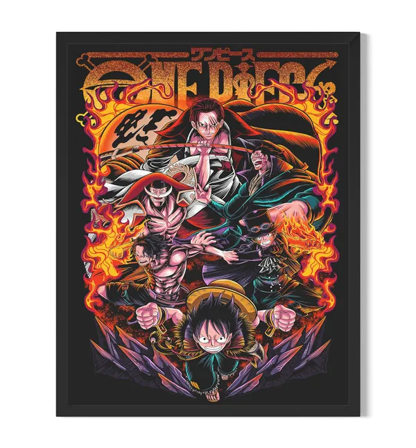 Multicolor_One_Piece_Luffy_Ace_Shanks_Sabo_Anime_Poster_with_Frame