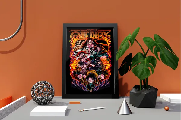Multicolor_One_Piece_Luffy_Ace_Shanks_Sabo_Anime_Poster_with_Frame