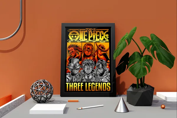 Multicolor_One_Piece_Three_Legends_Anime_Poster_with_Frame