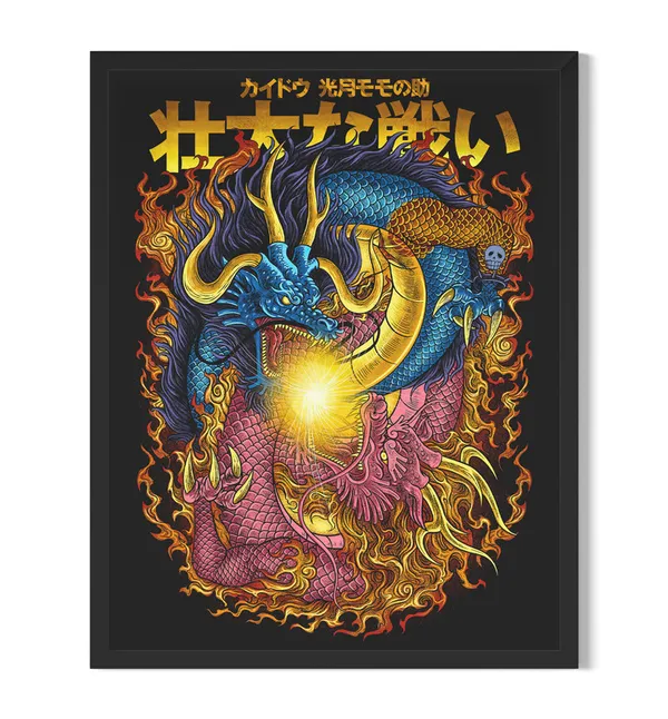 Multicolor_One_Piece_Luffy_3_Anime_Poster_with_Frame