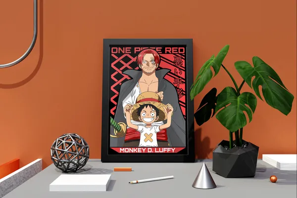 Multicolor_One_Piece_Monkey_D_Luffy_Anime_Poster_with_Frame