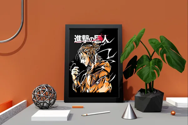 Multicolor_Attack_On_Titan_(AOT)_Eren_Yeager_Anime_Poster_with_Frame
