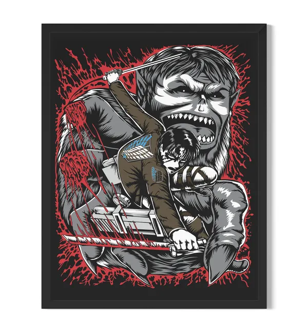 Multicolor_Attack_On_Titan_(AOT)_Beast_Titan_Anime_Poster_with_Frame