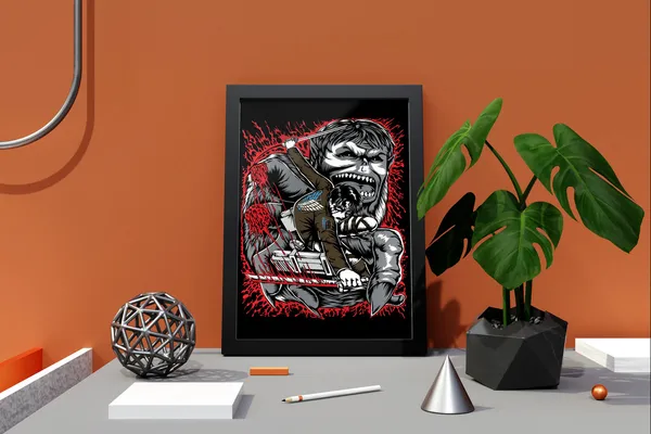 Multicolor_Attack_On_Titan_(AOT)_Beast_Titan_Anime_Poster_with_Frame