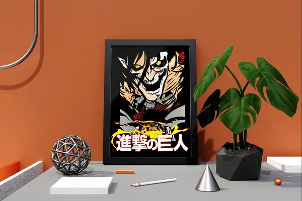 Multicolor_Attack_On_Titan_(AOT)_Attack_Titan_Anime_Poster_with_Frame