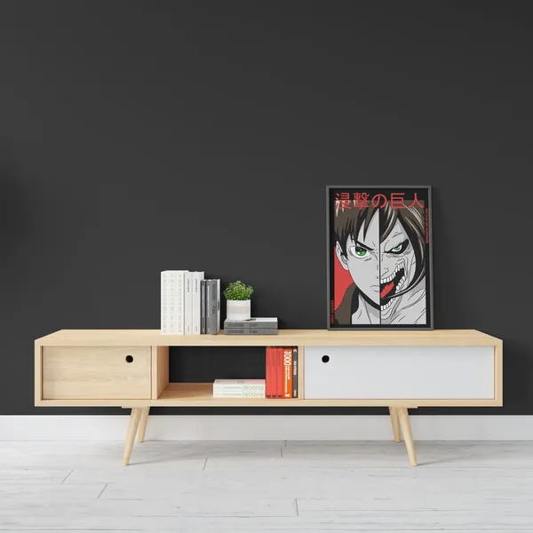 Multicolor_Attack_On_Titan_(AOT)_Eren_Yeager_2_Anime_Poster_with_Frame