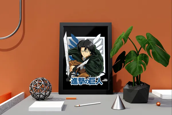 Multicolor_Attack_On_Titan_(AOT)_Levi_Ackerman_2_Anime_Poster_with_Frame
