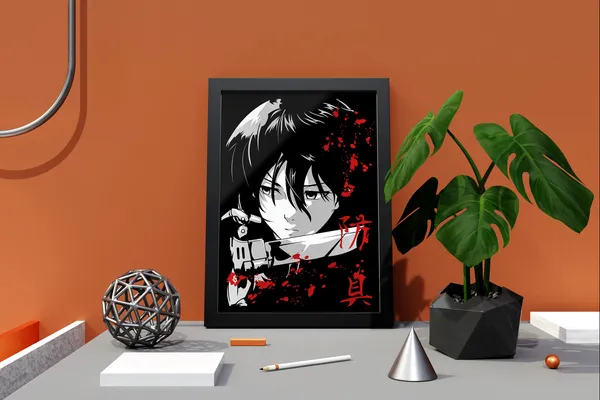 Multicolor_Attack_On_Titan_(AOT)_Mikasa_Ackerman_2_Anime_Poster_with_Frame