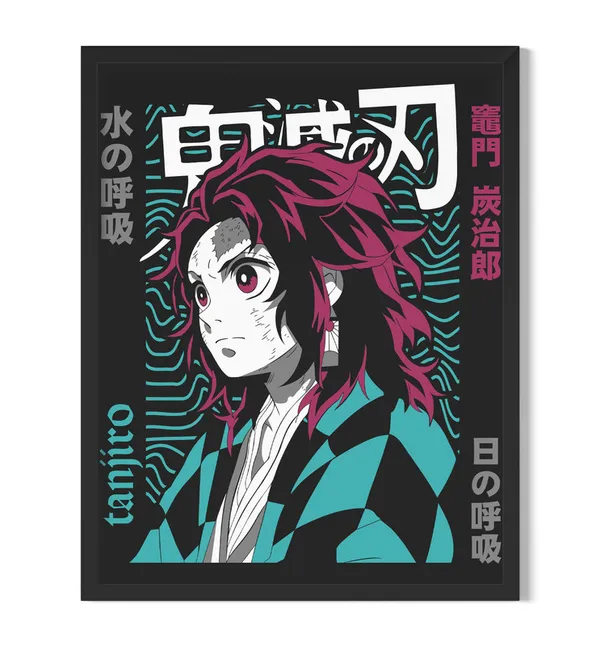 Multicolor_Demon_Slayer_Tanjiro_Anime_Poster_with_Frame