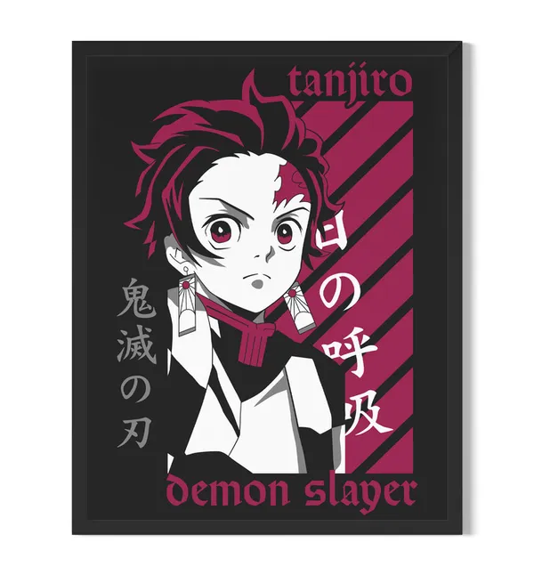 Multicolor_Demon_Slayer_Tanjiro_2_Anime_Poster_with_Frame