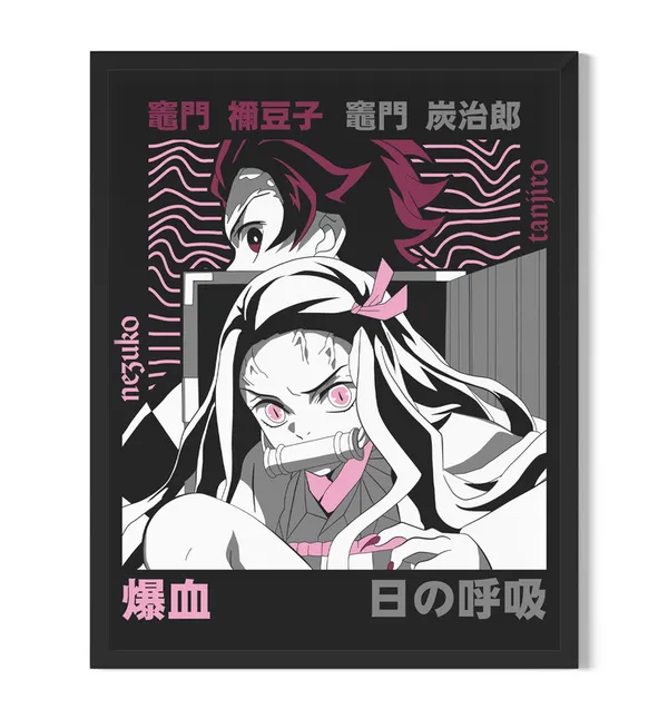 Multicolor_Demon_Slayer_Tanjiro_3_Anime_Poster_with_Frame