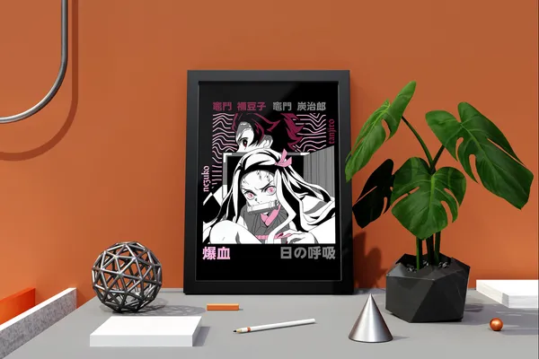 Multicolor_Demon_Slayer_Tanjiro_3_Anime_Poster_with_Frame