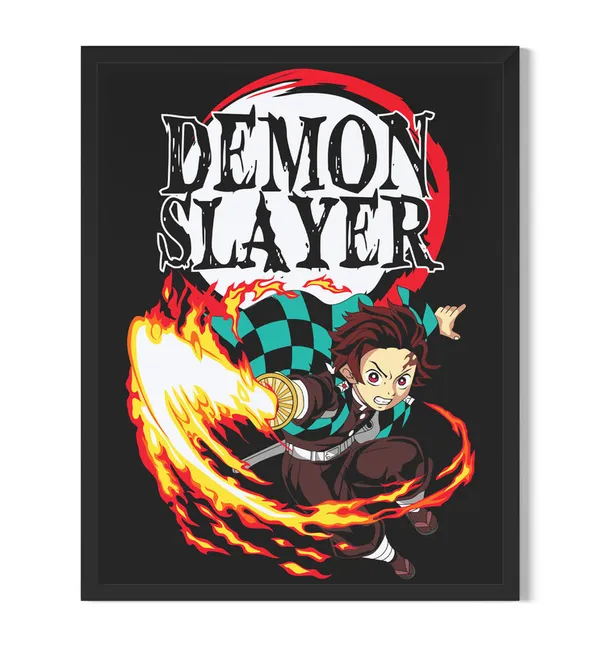 Multicolor_Demon_Slayer_Tanjiro_4_Anime_Poster_with_Frame