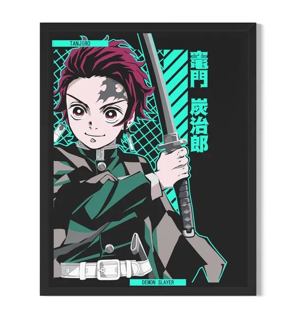 Multicolor_Demon_Slayer_Tanjiro_5_Anime_Poster_with_Frame
