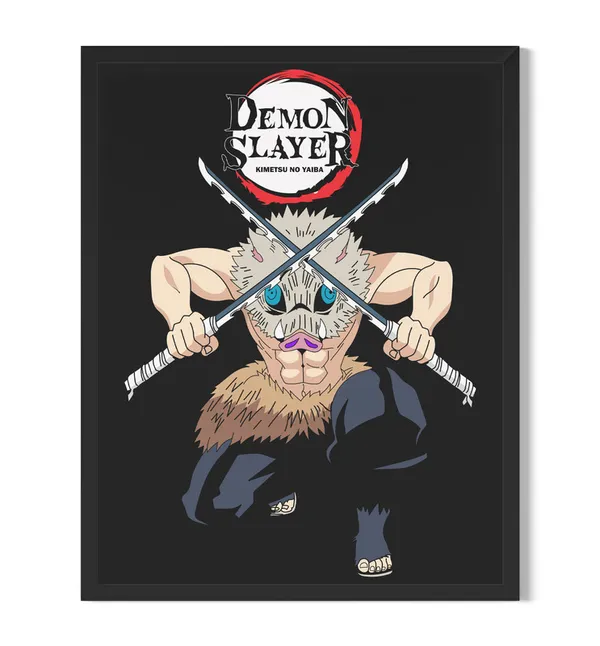 Multicolor_Demon_Slayer_Inosuke_Hashibira_3_Anime_Poster_with_Frame