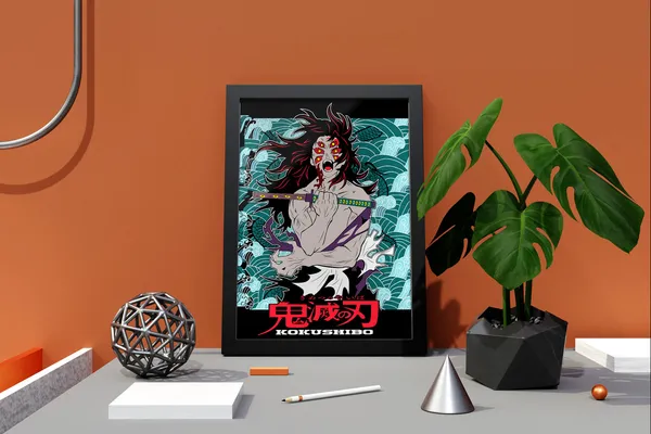 Multicolor_Demon_Slayer_Kokushibo_Demon_Anime_Poster_with_Frame