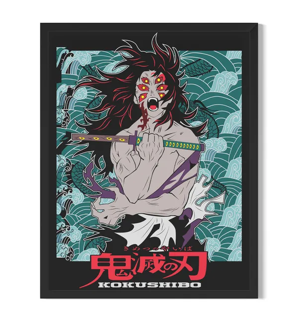 Multicolor_Demon_Slayer_Kokushibo_Demon_Anime_Poster_with_Frame